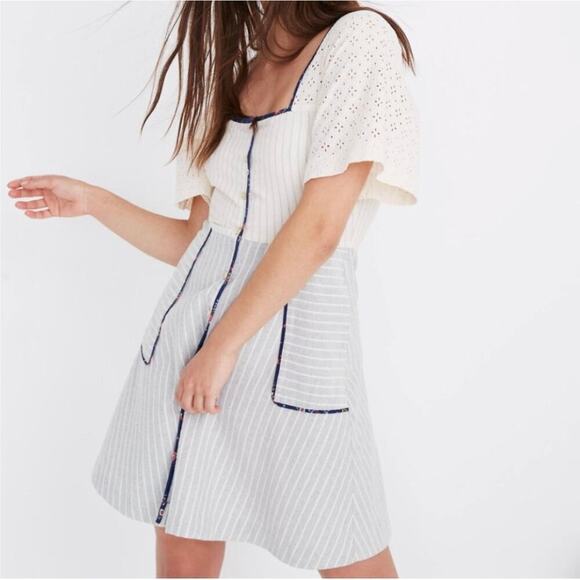 Madewell x The New Denim Project® Patchwork Square-Neck Dress medium - Picture 2 of 12